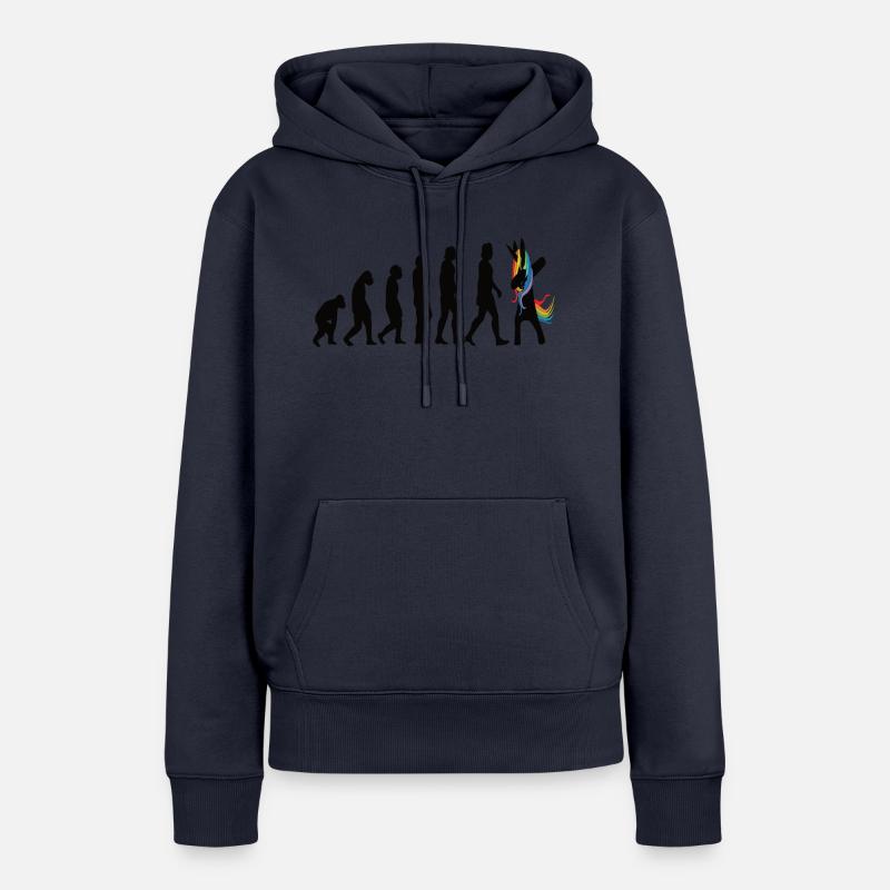 Einhorn Evolution - Unicorn Evolution - Frauen Premium Bio Hoodie - Navy