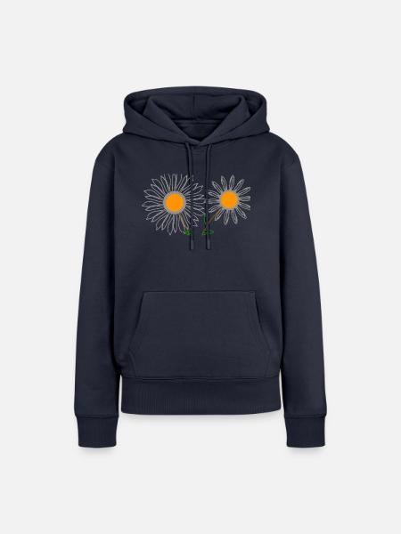 Sonnenblumen - Frauen Premium Bio Hoodie - Navy