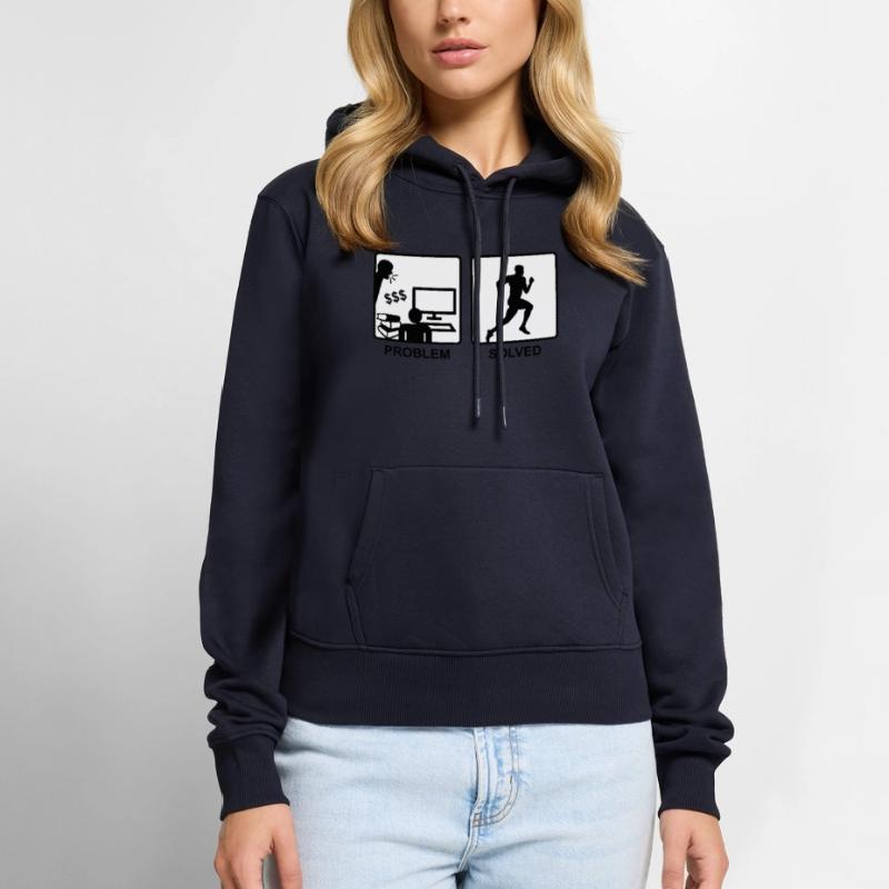 Running solves problems - Man Sweat à capuche Premium bio Femme