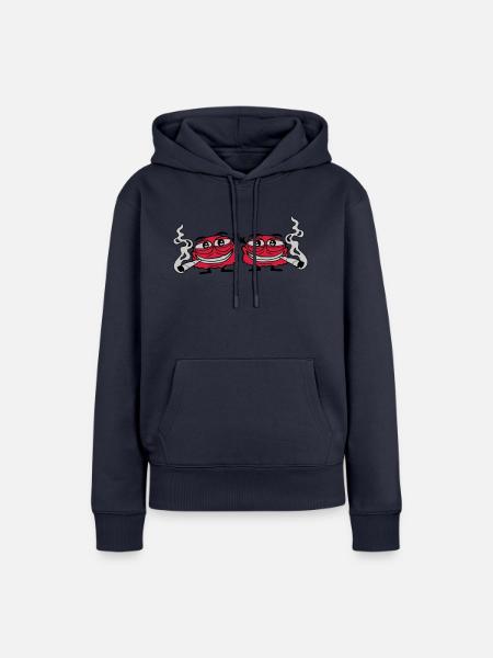 2 Hanf rauchende Monster - Frauen Premium Bio Hoodie - Navy