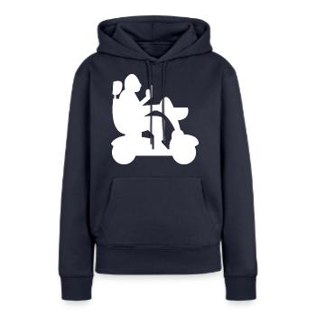 Elektrischer Rollstuhl Rollstuhlfahrer Behinderter - Frauen Premium Bio Hoodie - Navy - Vorne - Julia (174cm)