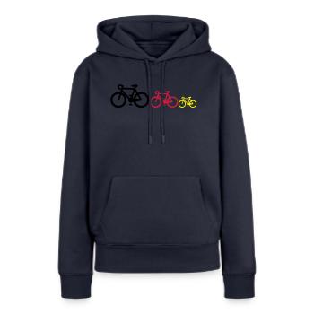 Schwarz-Rot-Gold - Frauen Premium Bio Hoodie - Navy - Vorne - Julia (174cm)
