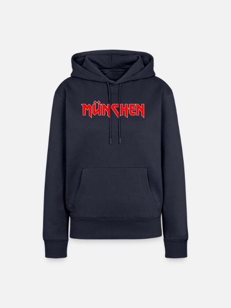 Modisches Heimat MÜNCHEN Metal-Design - Frauen Premium Bio Hoodie - Navy