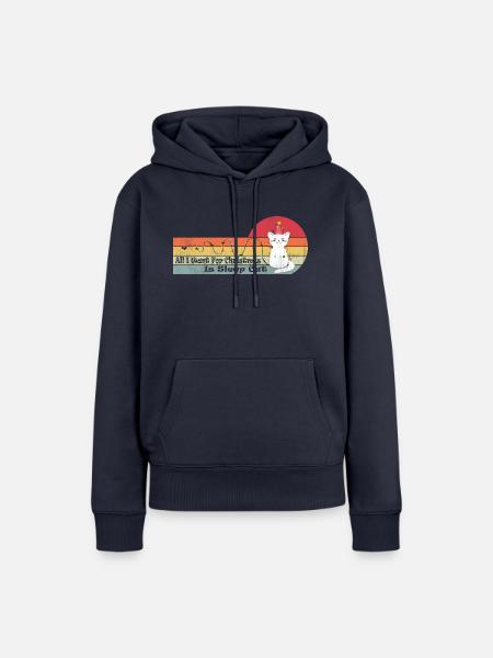 All I Want For Christmas Is Sleep Cat - Frauen Premium Bio Hoodie - Navy