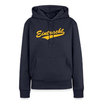Eintracht Baseball-Style - Frauen Premium Bio Hoodie - Navy - Vorne - Julia (174cm)