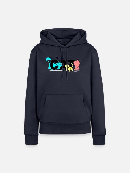 pussi cats schwarz - Frauen Premium Bio Hoodie - Navy