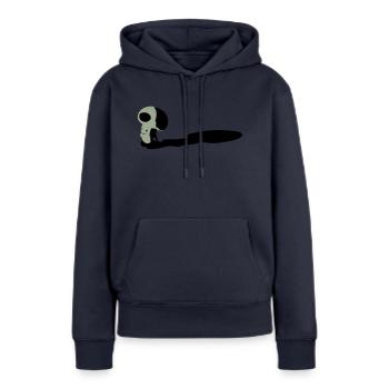 Coup de poing - Sweat à capuche Premium bio Femme - bleu marine - Devant - Julia (174cm)