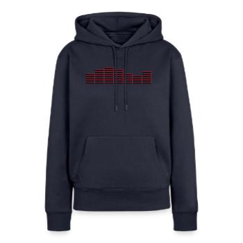 EQ ÉGALISEUR FreQueNz BEAT MUSIK SON ELECTRO - Sweat à capuche Premium bio Femme - bleu marine - Devant - Julia (174cm)