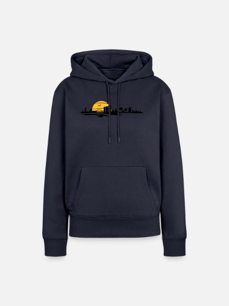 Skyline - Küste Fehmarn - Frauen Premium Bio Hoodie - Navy