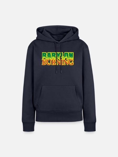babylon burning 01 - Frauen Premium Bio Hoodie - Navy
