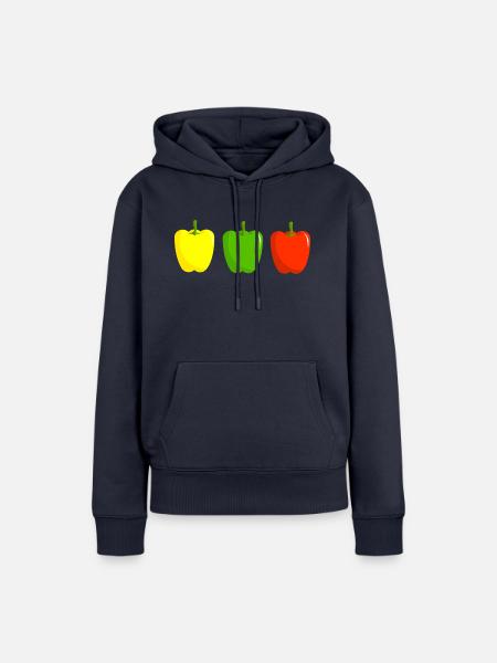 Paprika Pepper Set - Frauen Premium Bio Hoodie - Navy