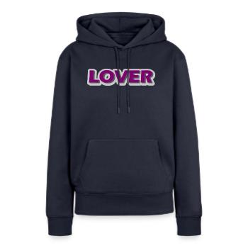 Amant - Sweat à capuche Premium bio Femme - bleu marine - Devant - Julia (174cm)