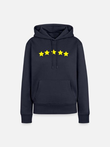yellow stars - Frauen Premium Bio Hoodie - Navy