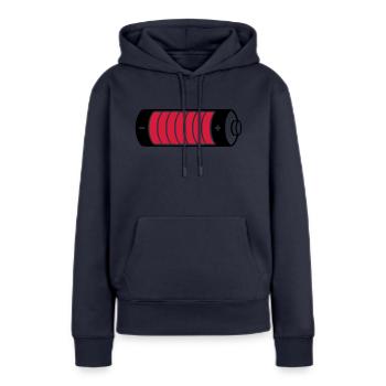 Barre de charge batterie clipart - Sweat à capuche Premium bio Femme - bleu marine - Devant - Julia (174cm)