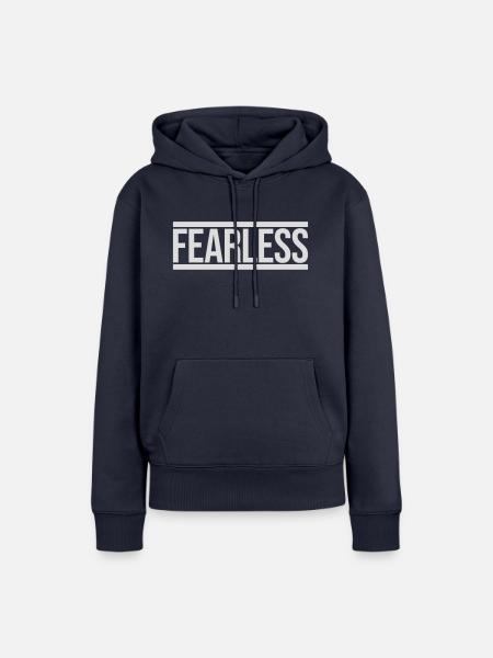 fearless Text Zitat Design - Frauen Premium Bio Hoodie - Navy