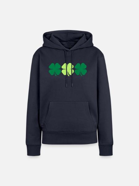 3 4 leaf clovers - Frauen Premium Bio Hoodie - Navy