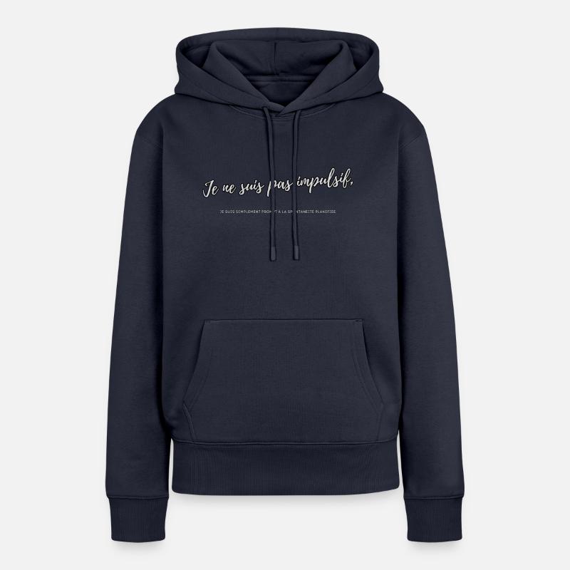 Impulsif - Sweat à capuche Premium bio Femme - bleu marine
