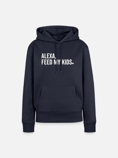 Alexa füttern meine Kinder - Frauen Premium Bio Hoodie - Navy