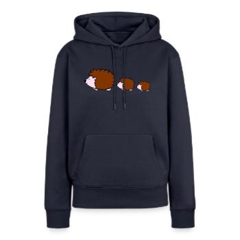 igel family - Frauen Premium Bio Hoodie - Navy - Vorne - Julia (174cm)