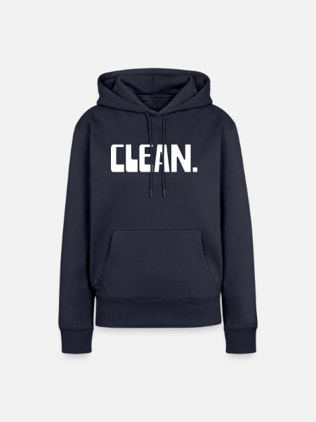 CLEAN - Frauen Premium Bio Hoodie - Navy
