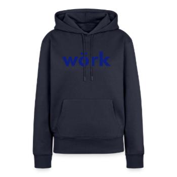 wörk - Frauen Premium Bio Hoodie - Navy - Vorne - Julia (174cm)