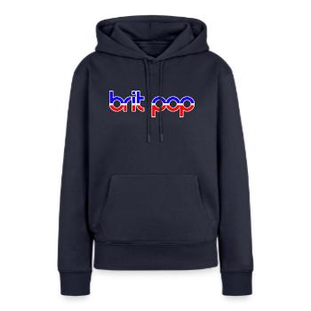 BRIT POP - Sweat à capuche Premium bio Femme - bleu marine - Devant - Julia (174cm)