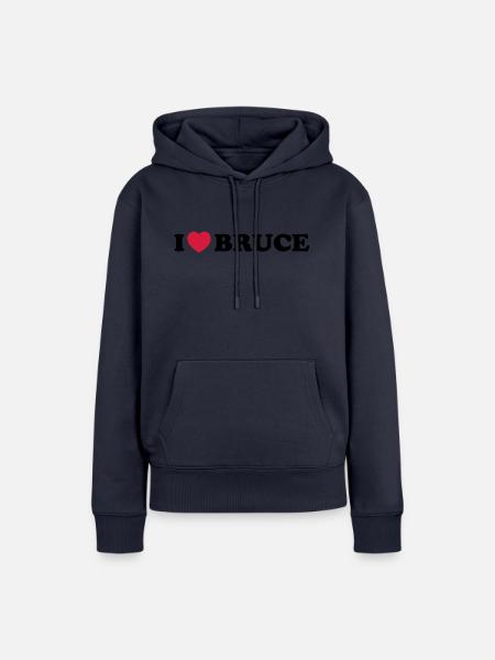 I love bruce - Sweat à capuche Premium bio Femme - bleu marine