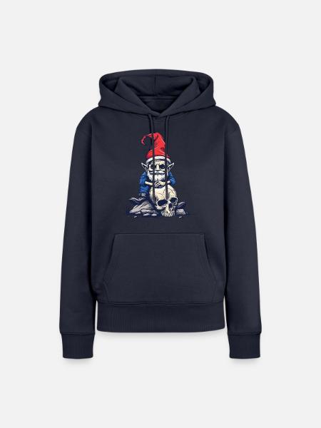 Zombie Gartenzwerg - Frauen Premium Bio Hoodie - Navy