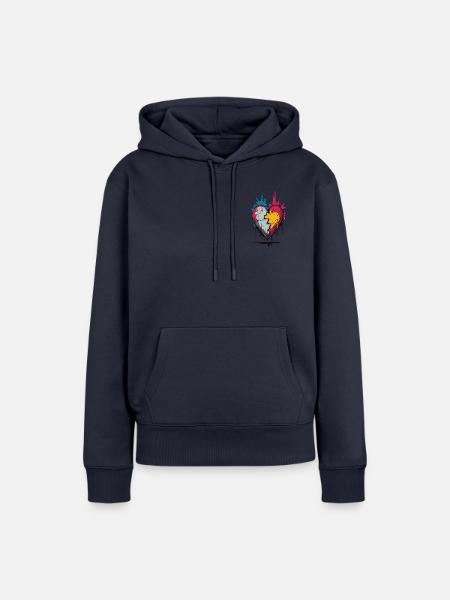 Herz für Kunstliebhaber - Frauen Premium Bio Hoodie - Navy