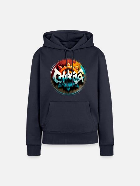 Chakras Graffiti Theme 1 - Frauen Premium Bio Hoodie - Navy