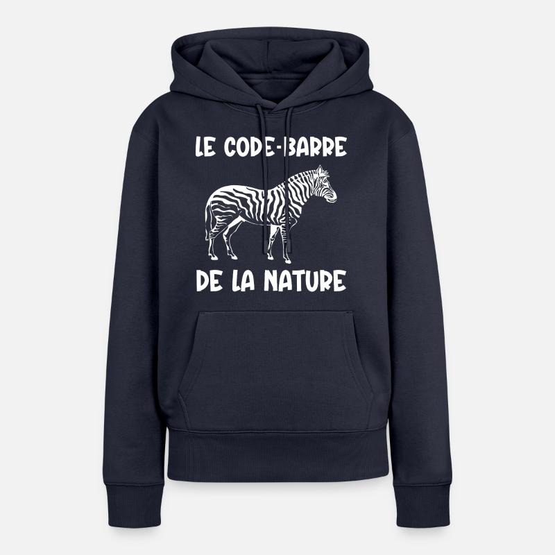 code-barre de la nature - Sweat à capuche Premium bio Femme - bleu marine