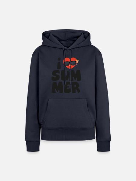 Liebe Sommer2 - Frauen Premium Bio Hoodie - Navy