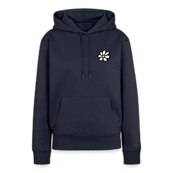 Pâquerette - Sweat à capuche Premium bio Femme - bleu marine - Devant - Julia (174cm)