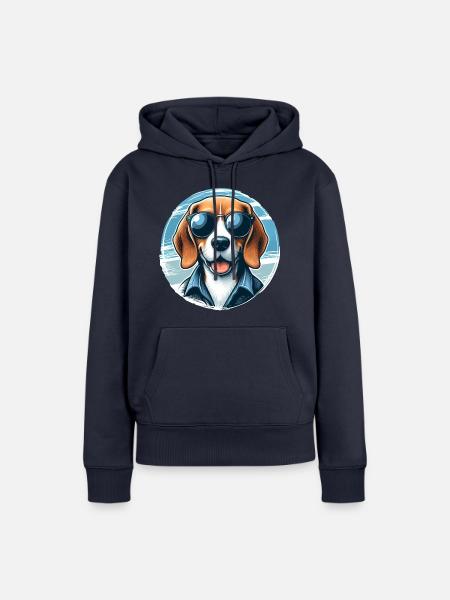 Beagle Das Modell - Frauen Premium Bio Hoodie - Navy