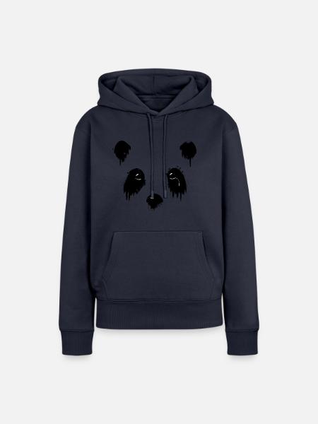 trauriger Panda - Frauen Premium Bio Hoodie - Navy