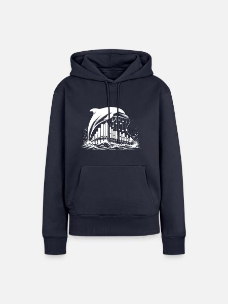 Ozeanische Sinfonie - Frauen Premium Bio Hoodie - Navy