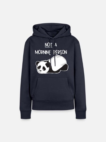 Kein morgendliches Mensch-Grumpy Panda - Frauen Premium Bio Hoodie - Navy