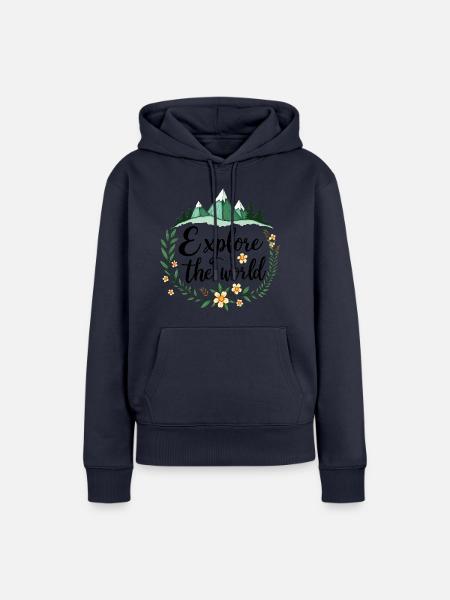 Naturdesign für Abenteurer - Frauen Premium Bio Hoodie - Navy