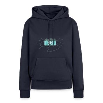 Caméra Cam Appareil photo cadeau de photographe - Sweat à capuche Premium bio Femme - bleu marine - Devant - Julia (174cm)