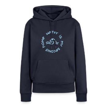Water is my second home - Frauen Premium Bio Hoodie - Navy - Vorne - Julia (174cm)