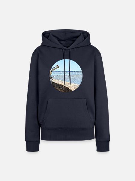 Fernblick auf das Meer - Frauen Premium Bio Hoodie - Navy