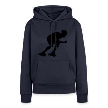 inline skating - Frauen Premium Bio Hoodie - Navy - Vorne - Julia (174cm)