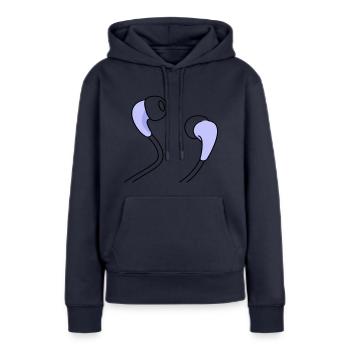 Musique Noir earsphones - Sweat à capuche Premium bio Femme - bleu marine - Devant - Julia (174cm)