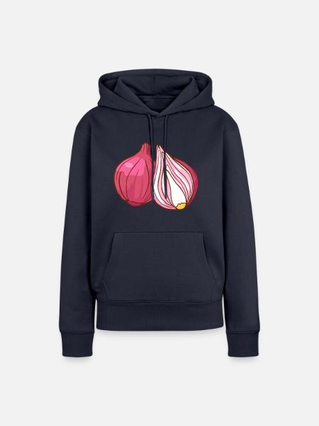 Rote Zwiebeln - Frauen Premium Bio Hoodie - Navy