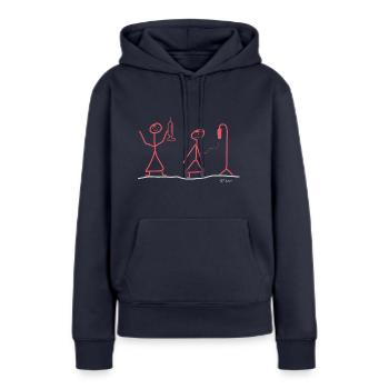 Ärztin Strichfrau hilft Patientin Beruf arbeiten - Frauen Premium Bio Hoodie - Navy - Vorne - Julia (174cm)