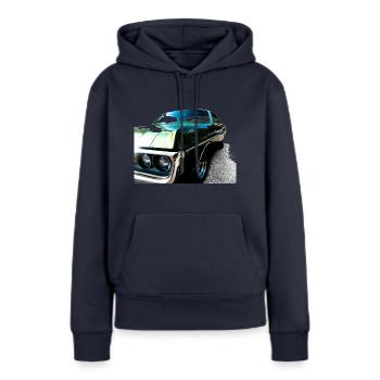 esquive - Sweat à capuche Premium bio Femme - bleu marine - Devant - Julia (174cm)