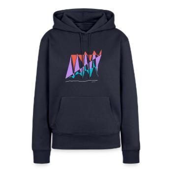 Abstract design Ausgleich der Bege und Täler - Frauen Premium Bio Hoodie - Navy - Vorne - Julia (174cm)