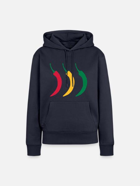 3 heiße Chillies - Frauen Premium Bio Hoodie - Navy