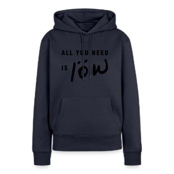 Alles was du brauchst ist Löw - Frauen Premium Bio Hoodie - Navy - Vorne - Julia (174cm)