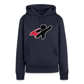 Superhero - Frauen Premium Bio Hoodie - Navy - Vorne - Julia (174cm)